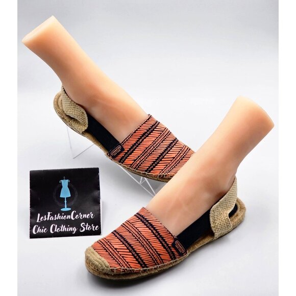Coach Women's Coral/Blue Rayanne Sling Flat Espadrille Size 9B 336 - Picture 5 of 14